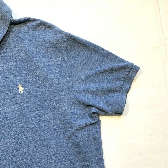 Polo Ralph Lauren Polo Shirt Men XL Classic Fit Short Sleeve Cotton Heather Blue - Picture 4 of 11
